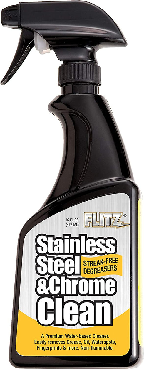 Flitz - SP 01506 Stainless Steel Cleaner and Polish For Appliances, Streak Free Shine for Refrigerators, Dishwashers, Sinks, BBQ Grills, Ovens and More, 16 oz, Single