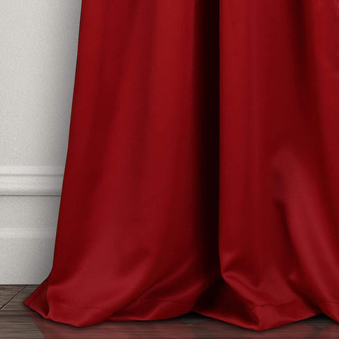 Lush Decor Curtains-Grommet Panel with Insulated Blackout Lining, 95 in L Pair, Red