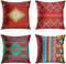 ArtSocket Set of 4 Throw Pillow Covers South Southwest Western Tribal Red Native American Home Cultural Geometric Hue Country Decorative Pillow Cases Home Decor Square 18x18 Inches Pillowcases