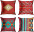 ArtSocket Set of 4 Throw Pillow Covers South Southwest Western Tribal Red Native American Home Cultural Geometric Hue Country Decorative Pillow Cases Home Decor Square 18x18 Inches Pillowcases