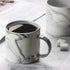 12 oz Coffee Mugs, Harebe Stackable Novelty Marble Ceramic Cup for Men Women Boy Girl Lover, Family Mug Set of 4, Gray