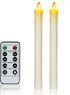 Flameless Taper Candles H9"x D1" Dripless Real Wax Moving Wick Electric Candles with Remote Timer LED Battery Operated Candles for Table Centerpieces Party Decorations Ivory
