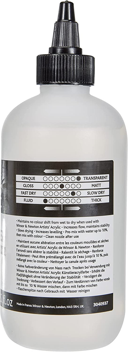 Winsor & Newton Professional Acrylic Medium Flow Improver, 250ml (Packaging may vary)