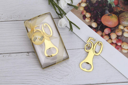 12 pcs 50 Bottle Opener Party Favor Wedding Favor Souvenir Gift for Guests Wedding Anniversary Birthday Baby Shower Bridal Shower Party Gift Decoration by WeddParty(12 Pcs New 50)