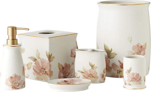 SKL Home by Saturday Knight Ltd. - U1101800240004 Misty Floral Tissue Box Cover, 6.09x6.33x6.39, Pink