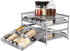 NEX Spice Rack Organizer for Cabinet, 3 Tier Kitchen Seasoning Food Jars Storage Drawer with Labels, Silver