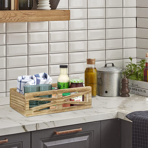 Y&ME Wood Toilet Paper Basket Bathroom Toilet Decor Box with Mason Jar, Wooden Bathroom Over Toilet Paper Storage Box, Farmhouse Table Counter Organizer Decor for Bathroom, Living Room, Kitchen