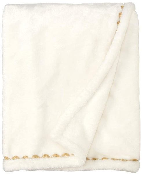 Levtex Baby - Night Owl Plush Blanket - Appliqued and Embroidered Owl with RIC Rac Trim - Owl Love You Forever - Grey, Tan and Cream - Nursery Accessories - Blanket Size: 30 x 40 in.