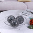 MDLUU Decorative Orbs, Mosaic Sphere Balls, Centerpiece Balls for Bowls, Vases, Dining Table Decor, Diameter 4 Inches, Pack of 3 (Black Silver)