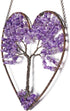 PESOENTH Amethyst Heart Tree of Life Dream Catcher Hanging Ornament Bohemian Purple Double Hearts Tree of Life Wall Art Window Car Hanging Decorations for Home Bedroom Decor