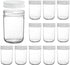 Yesland 12 Pack 8 Oz Glass Regular Mouth Mason Jars with Metal Airtight Lids - BPA Free Overnight Oats Jars with Lid and Wide Mouth Mason Jars for Jelly, Jam, Dry Food, Spices, Herbs, Salads, Yogurt