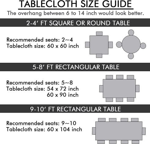 Table Clothes for Rectangle Tables,DITAO Outdoor Dining Tablecloth,Picnic Table Cover Easy Clean,for Wedding,Banquet,Restaurant