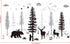 Nursery Wall Decals Forest Deers Wall Stickers Bears Pine Tree Wall Decals Mural Art Wallpaper for DIY Children Room Nursery Vinyl Removable Decals (Classic Style)