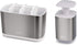 Joseph Joseph 70551 Bathroom Essentials 2-Piece Sink Accessories Set, Presto Soap Dispenser and Large EasyStore Toothbrush Caddy, Stainless-Steel