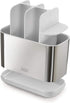 Joseph Joseph 70551 Bathroom Essentials 2-Piece Sink Accessories Set, Presto Soap Dispenser and Large EasyStore Toothbrush Caddy, Stainless-Steel