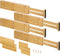 FULUSELEC Adjustable Drawer Dividers Bamboo Organizers with Insert, Expandable Utensil Holder Dresser Drawer Separators for Home, Office, Dressers and Bathroom - 13.25-17 inch