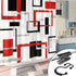 DESIHOM Red Shower Curtain with 12 Metal Double Glide Hooks, Black Red Modern Shower Curtain Geometric Bathroom Shower Curtains Polyester 72x72 Inch