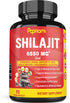 Shilajit Extract Capsules equivalent to 6550mg & Ashwagandha, Ginseng, Saw Palmetto, Maca, Tribulus, Chaga, Pepper | Trace Minerals Fulvic Acid|Immune Support, Brain Boost Supplement, 3 Months Supply