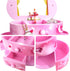 Qulable Musical Jewelry Box,Girl's Musical Jewelry Storage Box with Drawer and Dancing Ballerina Makeup Mirror Music Box Jewelry Storage Music Box for Kids Children (Pink)