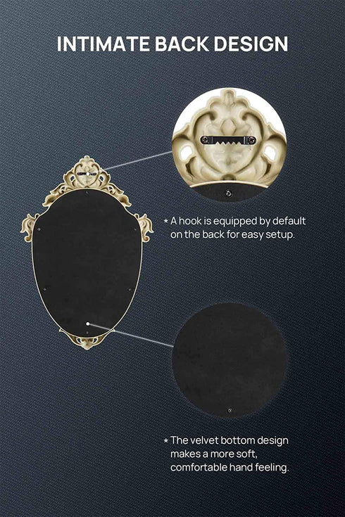 Decorative Wall Mirror of Gold Shield Shape, 16" L x 11" W