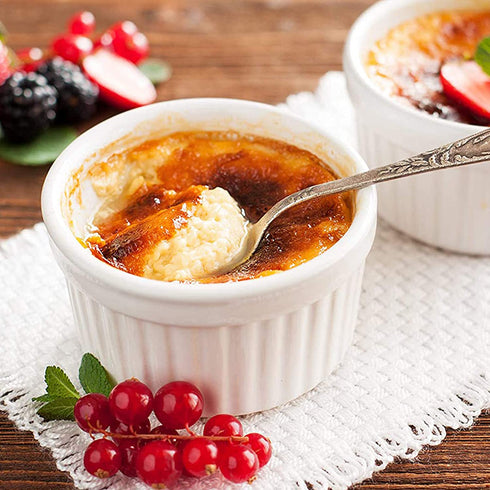 4 OZ Ramekin Bowls,WERTIOO 12 PCS Ramekins for for Baking and Cooking, Oven Safe Sleek Porcelain Ramikins for Pudding, Creme Brulee, Custard Cups