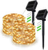 Outdoor Solar String Lights, 2 Pack 33FT 100LED Waterproof Solar Powered Fairy Lights Warm White, 8 Modes Solar Copper Wire Fairy Lights for Xmas, Patio, Yard, Tree, Garden, Wedding, Party, Lawn