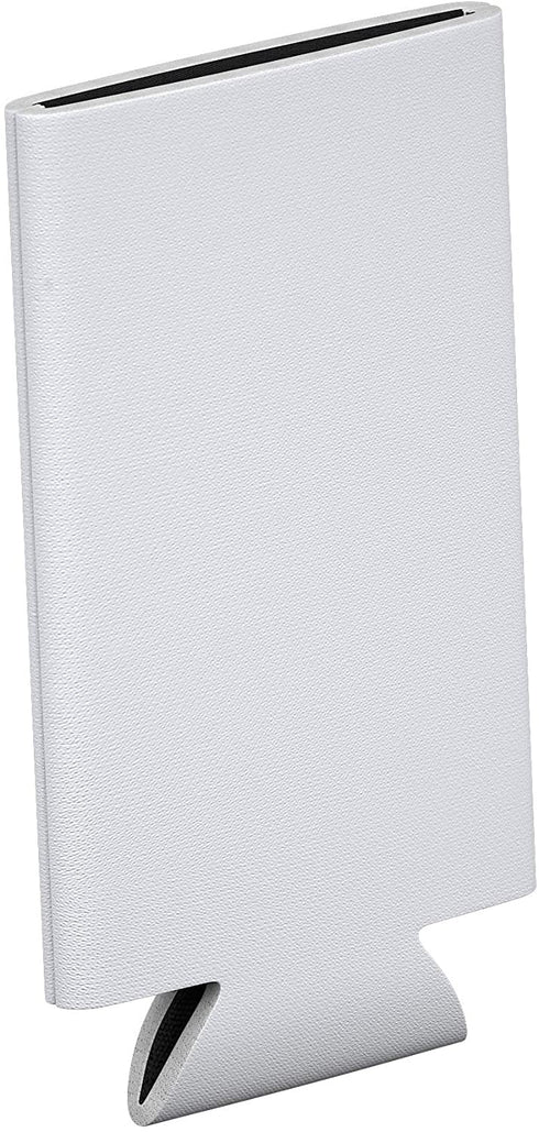 TahoeBay Slim Can Cooler Sleeves (25-Pack) Insulated Polyfoam, Bulk Scuba Knit Polyester Fabric Thermocoolers for 12oz Tall Skinny Beverage - Blank Design (White)