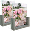 CRUGLA 5x7 Glass Picture Frame Set of 2, Double Sided Frameless 5 by 7 Photo Frames for Tabletop Display