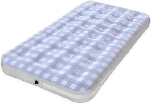 Giftway Twin Size Inflatable Air Mattress for Camping - Upgraded Height 9" Inflatable Mattress Foldable Air Bed with Waterproof Flocked Top - Portable Blow up Air Bed for Home/Travel/Housewarming Gift