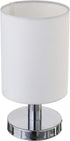 Amazon Basics Round Metal Base Table Lamp with LED Bulb - 5.5" x 5.5" x 10.5", Brushed Nickel