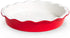 Pie Dish, by Kook, Round Pie Pan/Plate, Deep Dish, Ruffled Wave Edge, for Kitchen Cooking/Baking Dessert Dinner, 10-Inch Ceramic make, 42oz (Cherry)