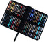 Large Capacity Fountain Pen Case PU Leather Black Color 48 Slots pen pouch bag