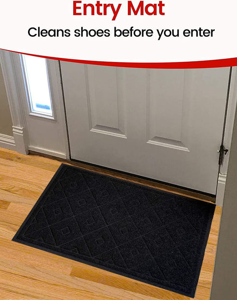 SlipToGrip Universal Door Mat Plaid Design Size 35 x 23 Anti Slip, Durable & Washable Duraloop Mesh Entrance Outdoor & Indoor Welcome Mat Dirt and Dust Absorber