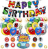 Birthday Party Supplies, Birthday Decorations for Boys Kits Include Birthday Banner, Balloons, Cake Toppers, Gold Flat Ribbon