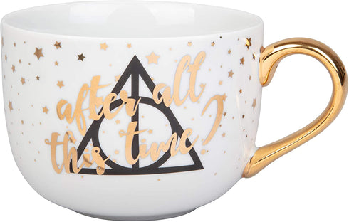 Harry Potter Latte Coffee Mugs, Set of 2 - After All This Time, Always - Deathly Hallows and Doe Patronus Designs - Great Valentines Day Gift - 16 oz