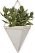 Umbra Trigg Hanging Planter Vase & Geometric Wall Decor Ceramic Container - Great For Succulent Plants, Air Plant, Mini Cactus, Faux Plants and More, Large, Concrete/Copper