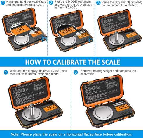 (Upgraded) Professional Digital Milligram Scale, 50g Max High Precision Pocket Sized Jewelry Scale, Electronic Smart Scale with 50g calibration weight (Battery/Tweezers Included)