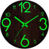 Night Light Function Wall Clocks Wood Grain 12 Inch Silent Non Ticking Quartz Battery Operated Round Easy to Read Home/Kitchen/Office/School Decorative Clock