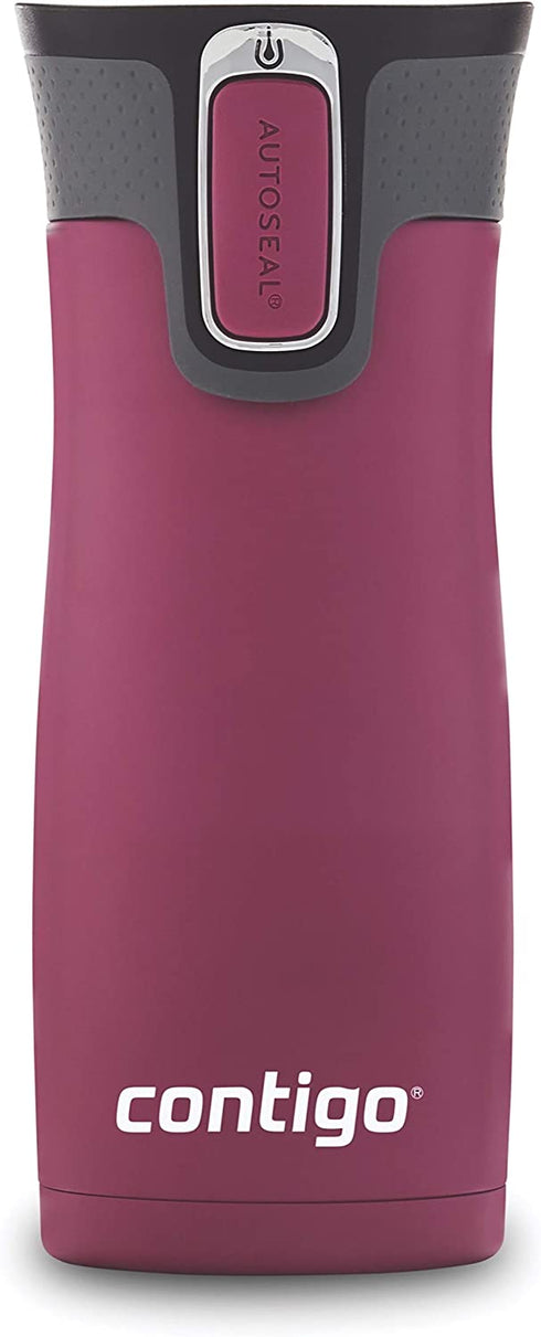 Contigo AUTOSEAL West Loop Vacuum-Insulated Stainless Steel Travel Mug, 16oz, Passion Fruit