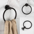 GAPPO Bathroom Hardware Accessories Set Matte Black 2 Piece SUS 304 Stainless Steel Wall Mounted Hand Towel Ring Toilet Paper Holder