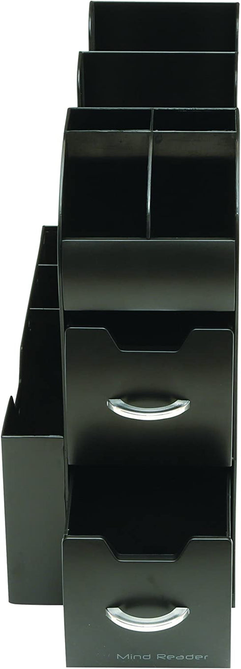 Mind Reader Coffee Upright Condiment Organizer, 6 x 12 x 12, Black