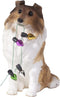 Sandicast Sable Collie Holding Holiday Lights Christmas Ornament