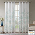 Madison Park Cecily Semi Sheer Single Panel Window Curtain Burnout Botanical Print, Easy to Hang, Fits up to 1.25" Diameter Rod, 50x84, Leaves Aqua