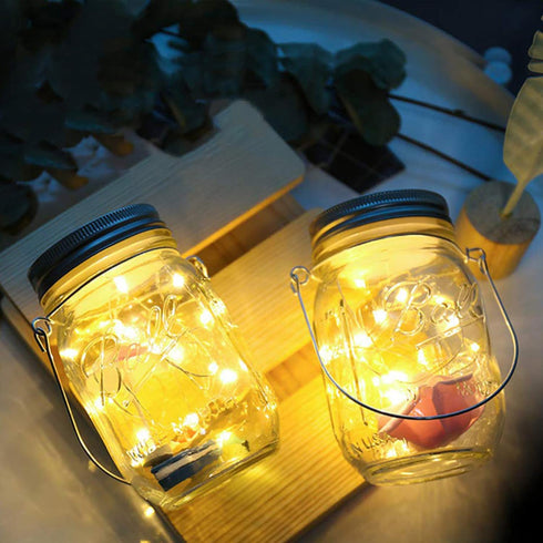 20 Pack Led Fairy Lights Battery Operated,3.3ft 20 LED Silver Wire Warm White Firefly Lights Mason Jar Lights,Waterproof Mini Led String Lights for Mason Jars Party Crafts Wedding Decor