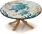 igoga sports Blue Green Ocean Animal Elastic Edge Table Cover Round, Turtle Fitted Tablecloth,Outdoor Picnic Patio Party or Indoor Canteen Dinner Dining Tables Decoration, Fits 28 to 32 inch Diameter