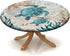 igoga sports Blue Green Ocean Animal Elastic Edge Table Cover Round, Turtle Fitted Tablecloth,Outdoor Picnic Patio Party or Indoor Canteen Dinner Dining Tables Decoration, Fits 28 to 32 inch Diameter