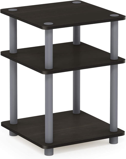 Furinno Turn-N-Tube Easy Assembly Multipurpose End Table / Side Table / Sofa Table / Nightstand, Round Tubes, Espresso