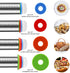 Rolling Pin with Thickness Rings and Pastry Mat for Baking Cookie Chapati Fondant Dough Pastry Pizza Pie Crust, Stainless Steel Roller Pin, Red Mat