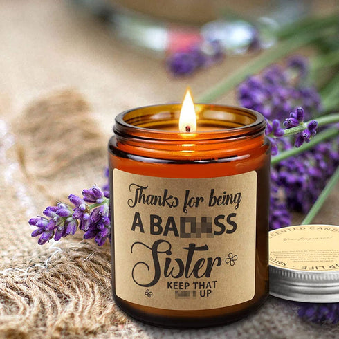 Aromaflare Scented Candles Best Friend Funny Gifts for Women Personalized Birthday Gift for Sisters Bestie Unique Christmas Presents for Female