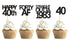Keaziu 48 Pack Black 40th Birthday Cupcake Toppers Straight Outta 1983 Cupcake Toppers Happy 40th Cupcake Toppers Forty AF Cupcake Toppers 40 Years Birthday Party Decoration | black 1983
